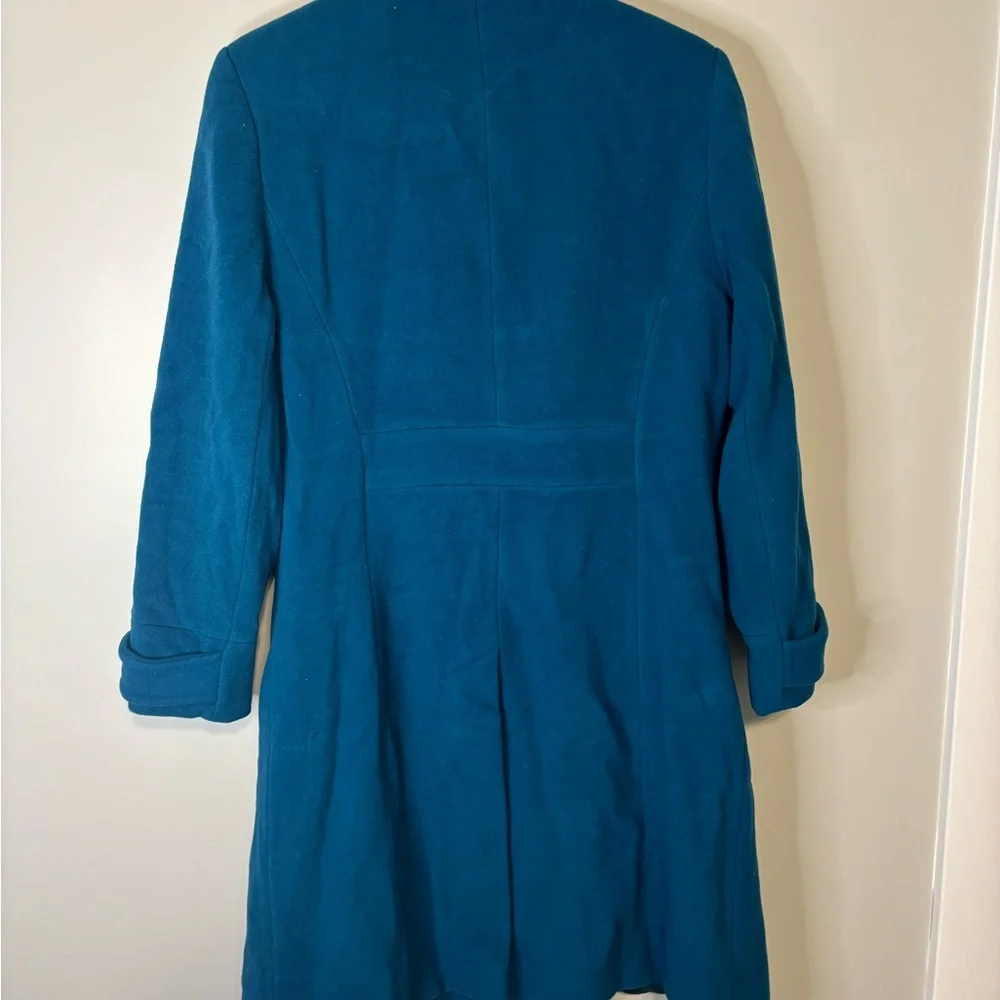 Preston & York Teal, Wool, Trench Coat with Notched Lapel - Picture 5 of 7